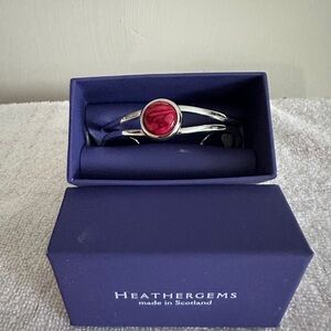 Heathergems Silver Bracelet with Red Stone